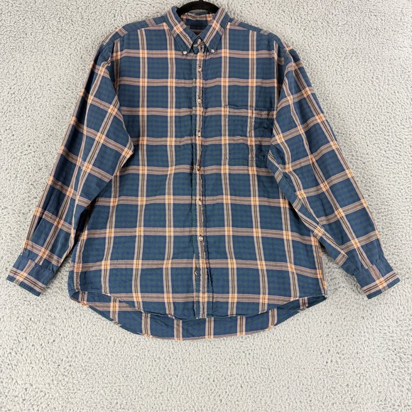 Eddie Bauer Other - Eddie Bauer Button Down‎ Shirt Mens Medium Blue Plaid Long Sleeve Cotton Vintage